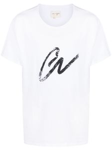 Greg Lauren t-shirt en coton à logo imprimé - Blanc