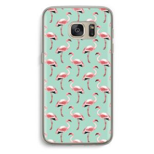 Flamingoprint groen: Samsung Galaxy S7 Transparant Hoesje