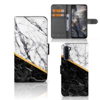 OnePlus Nord | Bookcase | Marmer Wit Zwart - Origineel Cadeau Man
