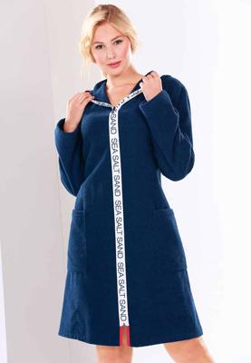 Cawo lichte zomerbadjas dames met rits-S (36/38)
