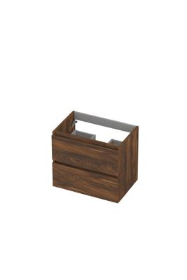 Onderkast INK 2 laden greeploos met houten keerlijst 60 cm x 40 cm x 52 cm Noten 1257007