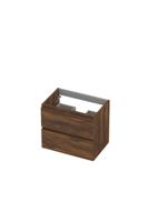 Onderkast INK 2 laden greeploos met houten keerlijst 60 cm x 40 cm x 52 cm Noten 1257007