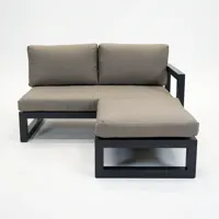 Grosso 2-zits bank L + hocker antraciet