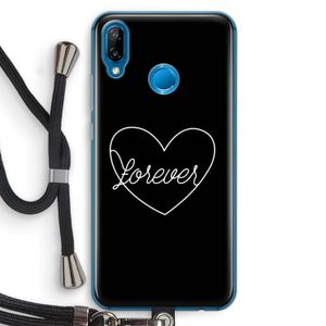 Forever heart black: Huawei P20 Lite Transparant Hoesje met koord