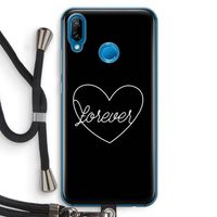 Forever heart black: Huawei P20 Lite Transparant Hoesje met koord