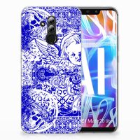 Silicone Back Case Huawei Mate 20 Lite Angel Skull Blauw - thumbnail