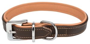 TRIXIE HALSBAND HOND ACTIVE COMFORT LEER BRUIN / LICHTBRUIN 37-44X2,5 CM