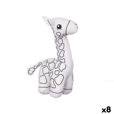 Knuffel om in te kleuren Pincello Wit Zwart Stof 17 x 22 x 9 cm Giraf (8 Stuks)