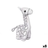 Knuffel om in te kleuren Pincello Wit Zwart Stof 17 x 22 x 9 cm Giraf (8 Stuks)