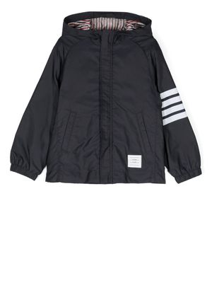 Thom Browne Kids veste zippée à capuche - Bleu