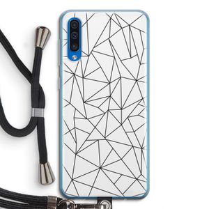 Geometrische lijnen zwart: Samsung Galaxy A50 Transparant Hoesje met koord