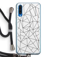 Geometrische lijnen zwart: Samsung Galaxy A50 Transparant Hoesje met koord