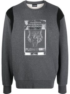 Plein Sport sweat à logo imprimé - Gris