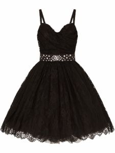 Dolce & Gabbana Mini-jurk met kant en sweetheart hals - Zwart