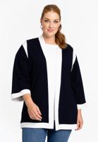 Yoek Cardigan contrast VITA | Blauw | Maat 38/40 Yoek Cardigan contrast VITA | Blauw | Maat 38/40