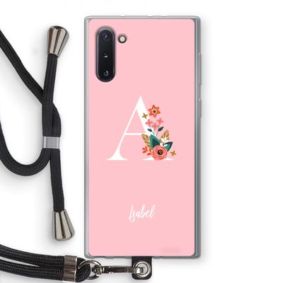Pink Bouquet: Samsung Galaxy Note 10 Transparant Hoesje met koord