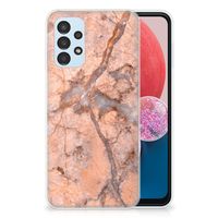 Samsung Galaxy A13 4G TPU Siliconen Hoesje Marmer Oranje