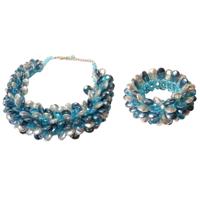 Statement Ketting en Armband Multiparel Druppel Turquoise Set