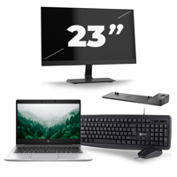 HP EliteBook 830 G6 - Intel Core i5-8e Generatie - 13 inch - 16GB RAM - 256GB SSD - Windows 11 + 1x 23 inch Monitor
