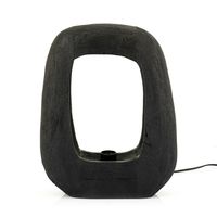 By-Boo Tafellamp 'Gibs' Hout, 40cm hoog, kleur Zwart By-Boo Tafellamp 'Gibs' Hout, 40cm hoog, kleur Zwart