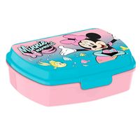 Disney Minnie Mouse broodtrommel/lunchbox voor kinderen - blauw - kunststof - 20 x 10 cm - thumbnail