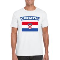 Kroatie supporters t-shirt - met vlag print - wit - voor heren - landen - kleding