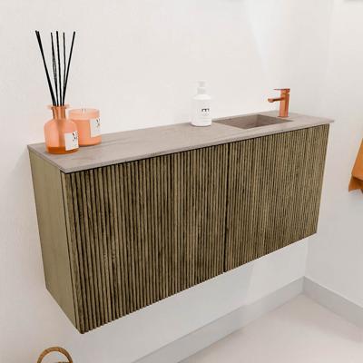 Toiletmeubel Mondiaz Joya Dlux | 90 cm | Meubelkleur Dusk | Faye wastafel Saba Wasbak Rechts | 1 kraangat