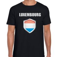 Luxemburg landen supporter t-shirt met Luxemburgse vlag schild zwart heren 2XL  -