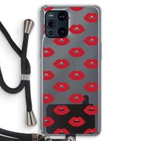 Lips: Oppo Find X3 Transparant Hoesje met koord