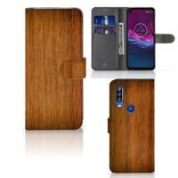 Motorola One Action | Book Style Case | Donker Hout