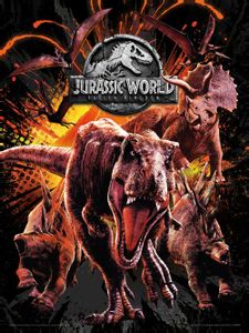 Jurassic World Fallen Kingdom Montage Art Print 30x40cm