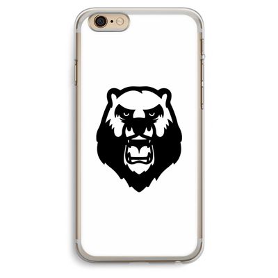 Angry Bear (white): iPhone 6 Plus / 6S Plus Transparant Hoesje