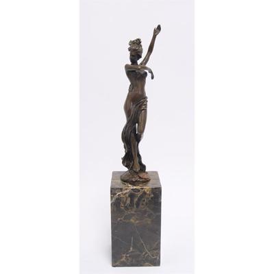 A BRONZE SCULPTURE OF A DANCING NUDE