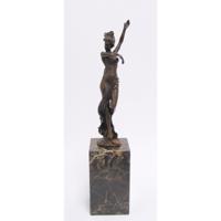 A BRONZE SCULPTURE OF A DANCING NUDE - thumbnail