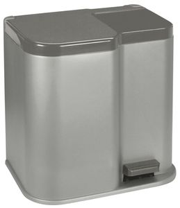 Curver duo2 pedaalemmer 15 liter + 6 liter met binnenemmers zilver/antraciet
