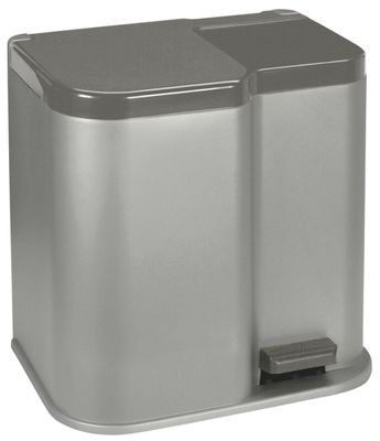 Curver duo2 pedaalemmer 15 liter + 6 liter met binnenemmers zilver/antraciet