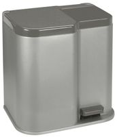 Curver duo2 pedaalemmer 15 liter + 6 liter met binnenemmers zilver/antraciet - thumbnail