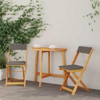 Bistroset met kussen 3 pcs Olie naturel Massief Acaciahout