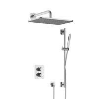 Hotbath Gal - GL106 - Inbouw Regendoucheset - Chroom - Thermostatisch - Wandarm 35 cm - Hoofddouche 270x400 mm - Staafhanddouche - Glijstang 900 mm - met GL106 - met 2-Weg Stop-Omstel