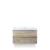 Maxx XL Badmeubelset 100 cm - Craft Oak - Wastafel Just Zonder kraangat