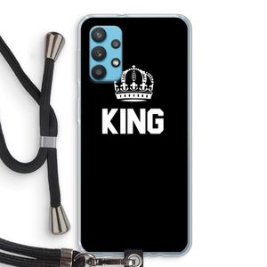 King zwart: Samsung Galaxy A32 4G Transparant Hoesje met koord