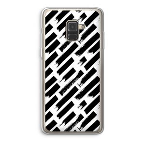 Zwarte vegen: Samsung Galaxy A8 (2018) Transparant Hoesje
