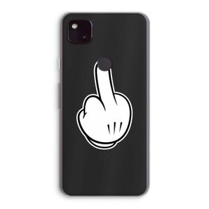 Middle finger white: Google Pixel 4a 5G Transparant Hoesje