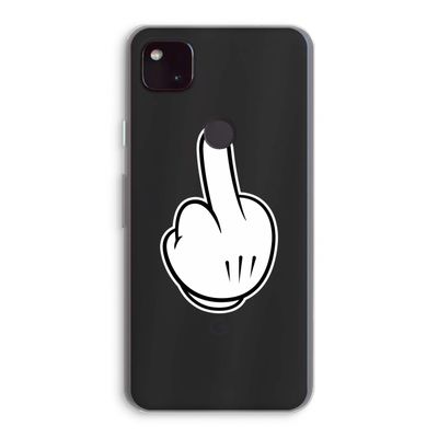 Middle finger white: Google Pixel 4a 5G Transparant Hoesje