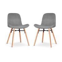 Nolon Nena-Fé Eetkamerstoelen Set van 2 - Velvet Grijs - Hout