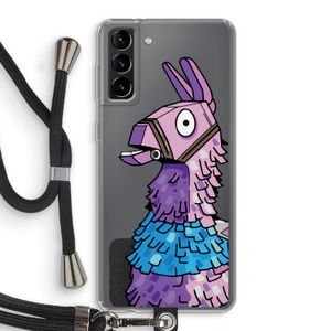 Lama: Samsung Galaxy S21 Plus Transparant Hoesje met koord