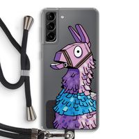 Lama: Samsung Galaxy S21 Plus Transparant Hoesje met koord