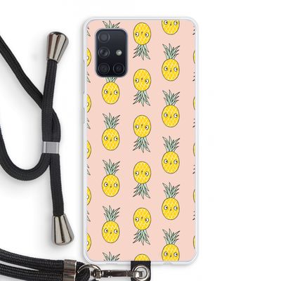 Ananas: Samsung Galaxy A71 Transparant Hoesje met koord