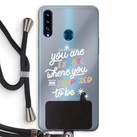 Right Place: Samsung Galaxy A20s Transparant Hoesje met koord