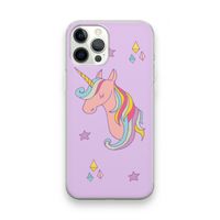 Roze eenhoorn: iPhone 12 Pro Max Transparant Hoesje